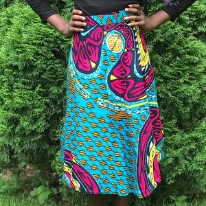 Multi-colored wrap skirt